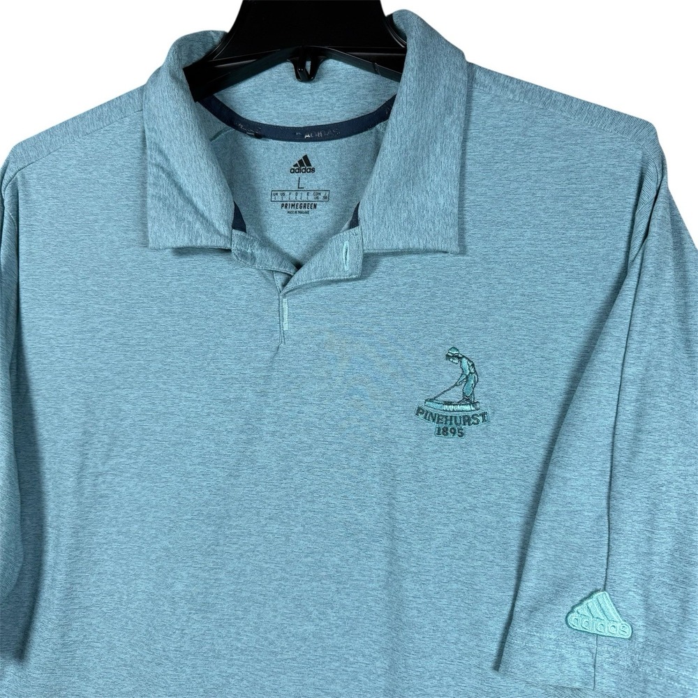 Adidas Pinehurst Golf Resort Polo Shirt Mens Large Blue Embroidered Vented PGA